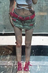 Y2K Low-Rise A-Line Denim Short