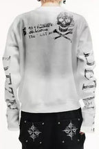 Skull Number Washed Graphic Sweatshirt