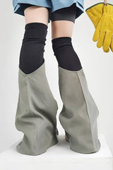 Patchwork Color Block Slouchy Wide Leg Long Socks