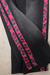 Black Pink Streetwear Wide Leg Denim Pants