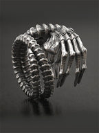 Punk Domineering Demon Skull Claw Ring