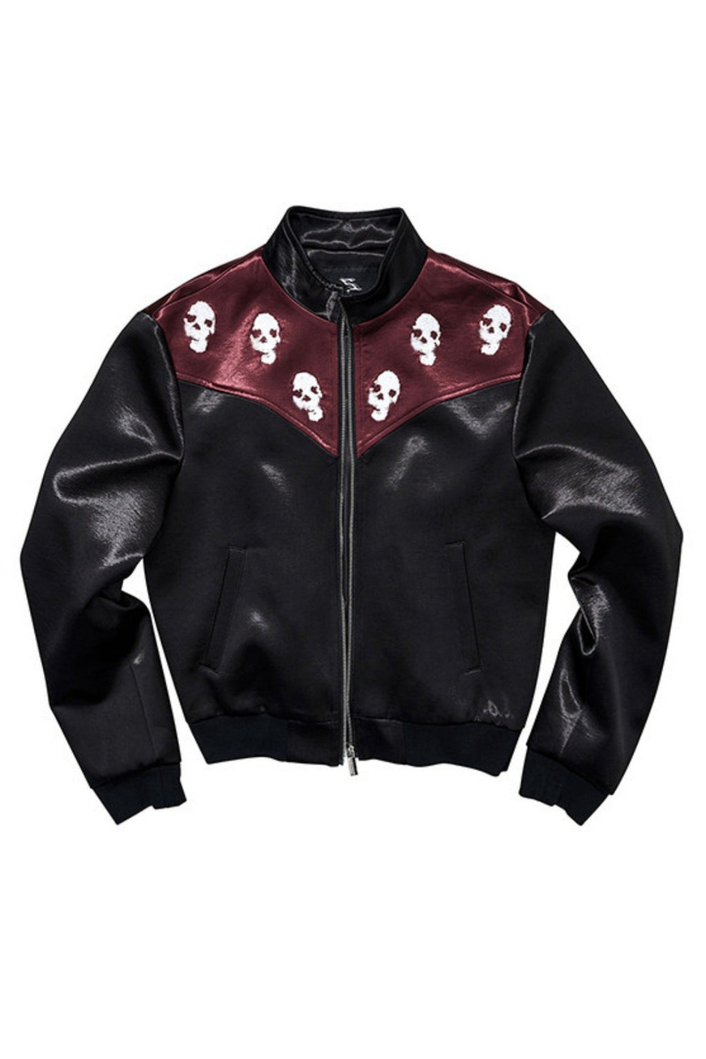Skull Embroidered Satin Jackets