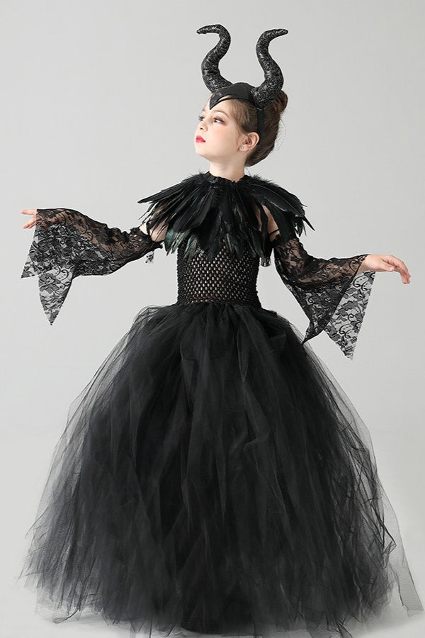Dark Queen Dress Kid Halloween Costume Secondary image