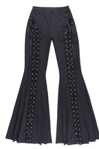 Lace Up Cutout Flared Pants