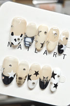 Y2K Croc Print Star Graffiti Press On Nails