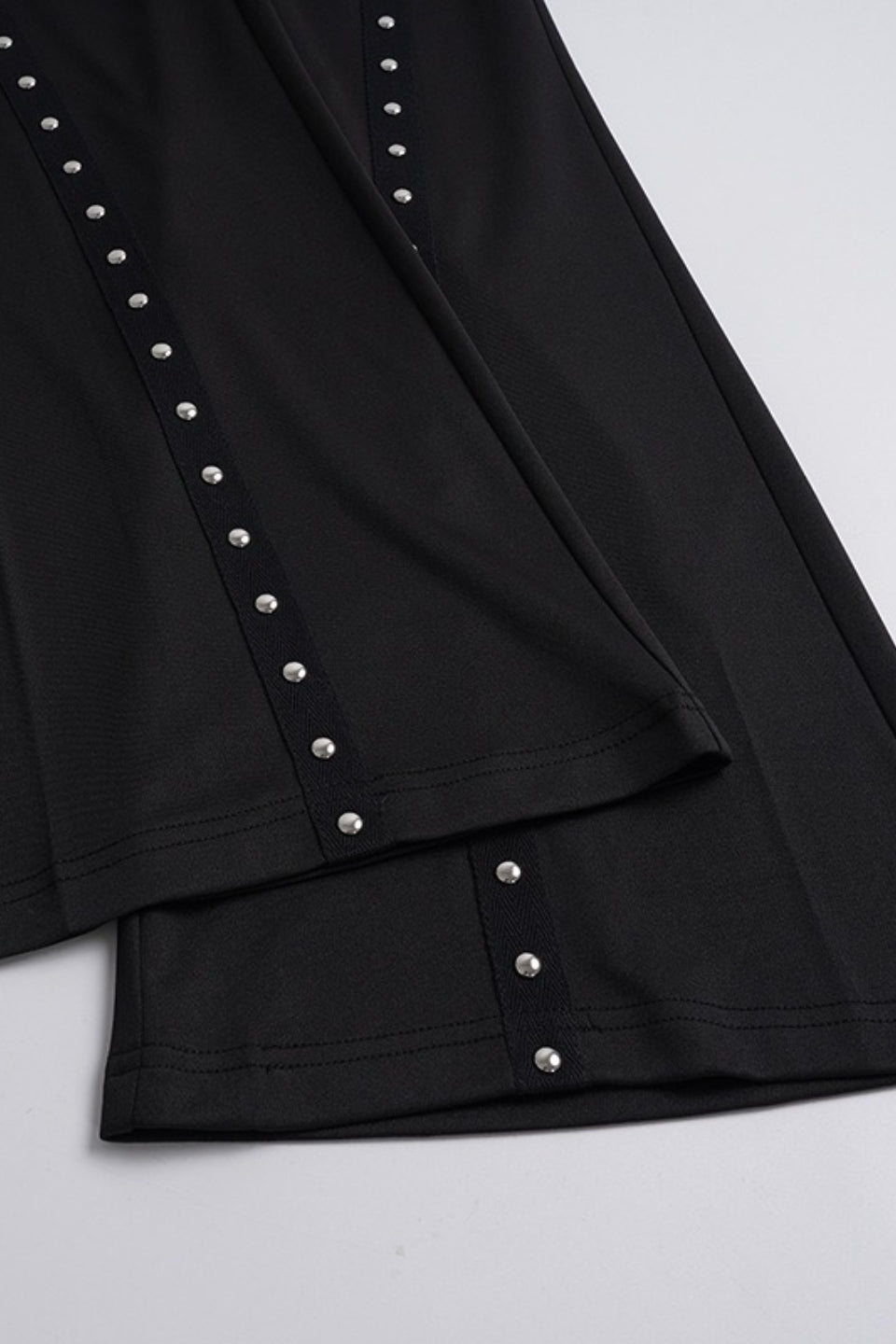 Stud Trim Foldover Waist Flare Pants