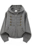 Button Braid Knit Hoodies