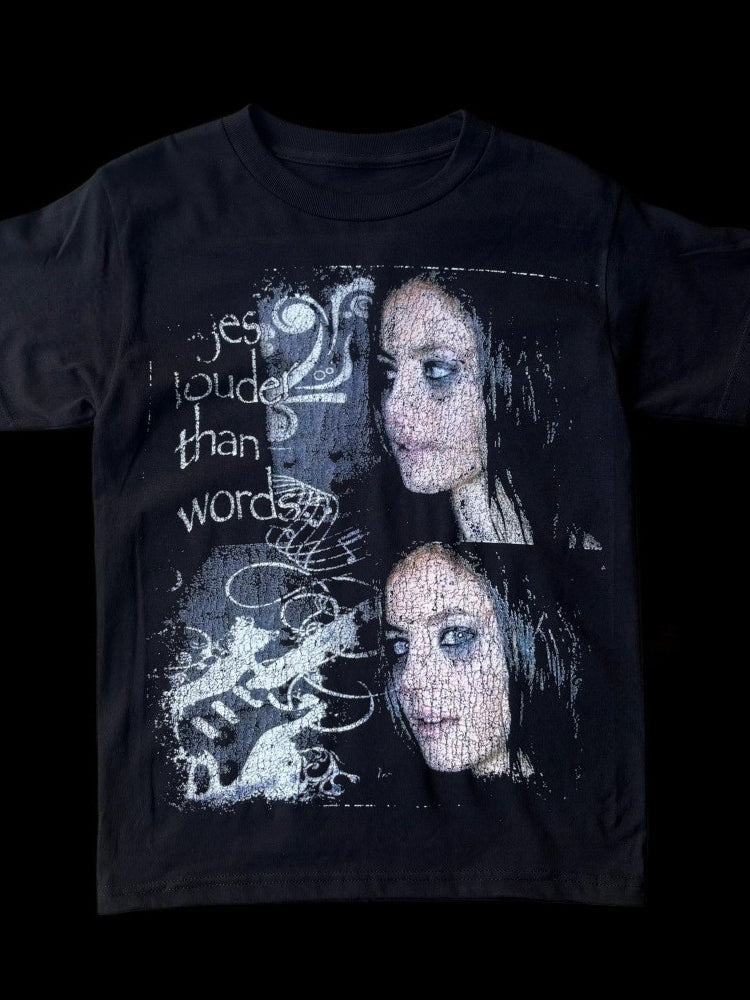 Y2K Dark Print Short Sleeve T-Shirt