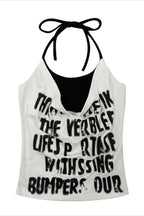 Color Block Printed Layered Slim Halter Top