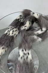 Leopard Print Y2K Faux Fur Scarf