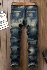 Embroidered Tiger Denim Pants