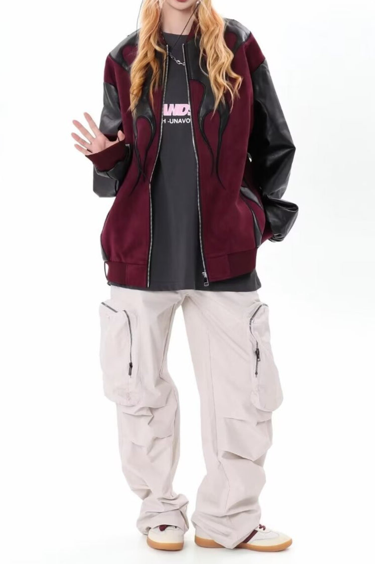 Contrast Sleeve Bomber Jackets