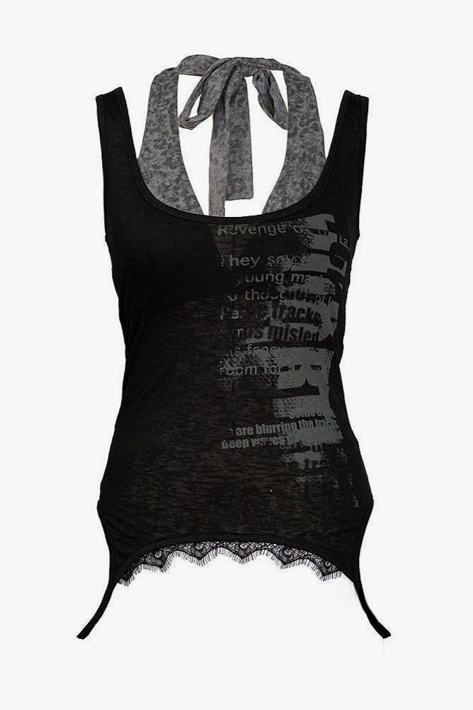 Vintage Irregular Stripe Print Cami