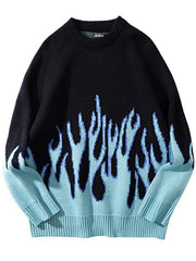 Hip-Hop Oversized Crewneck Knit Sweater