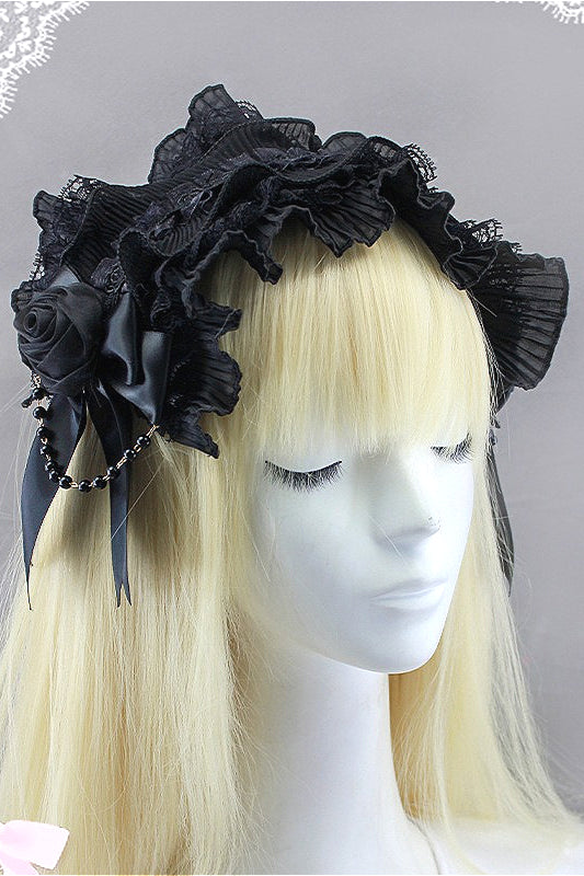Gothic Lace Rose Mesh Hair Accs Secondary image