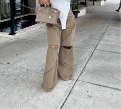 Zipper Adjust Gothic Loose Joggers Pant