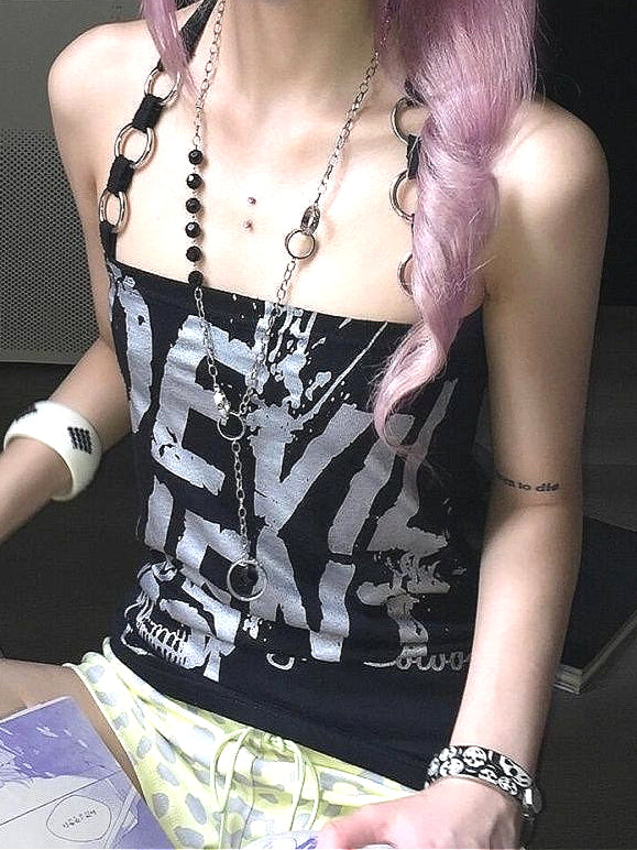 Punk Graffiti Print Tank Top Secondary image
