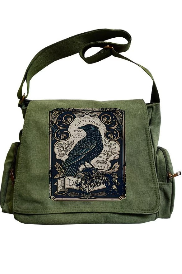 Raven Graphic Flap Messenger Bags Main image
