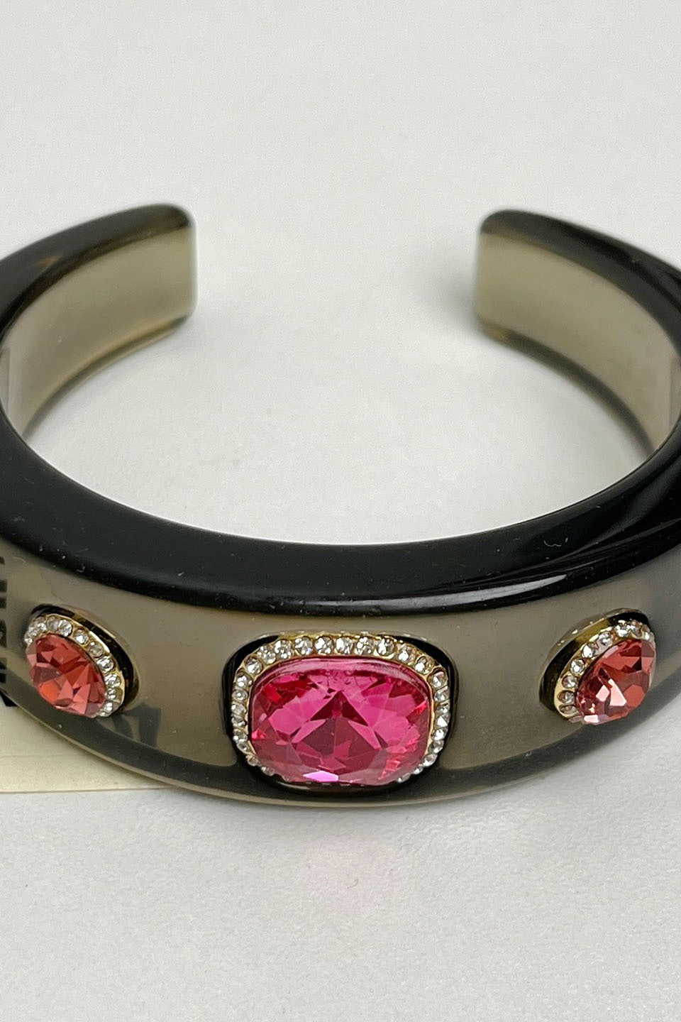 Rhinestone Resin Round Open Bracelet