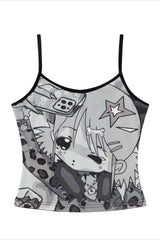 Vintage Cartoon Print Cami Top