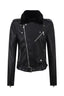 Detachable Fur Collar Slim-fit Biker Leather Jacket