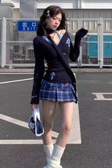 Vintage Slim Lace Sling 2-piece Set Knit Top