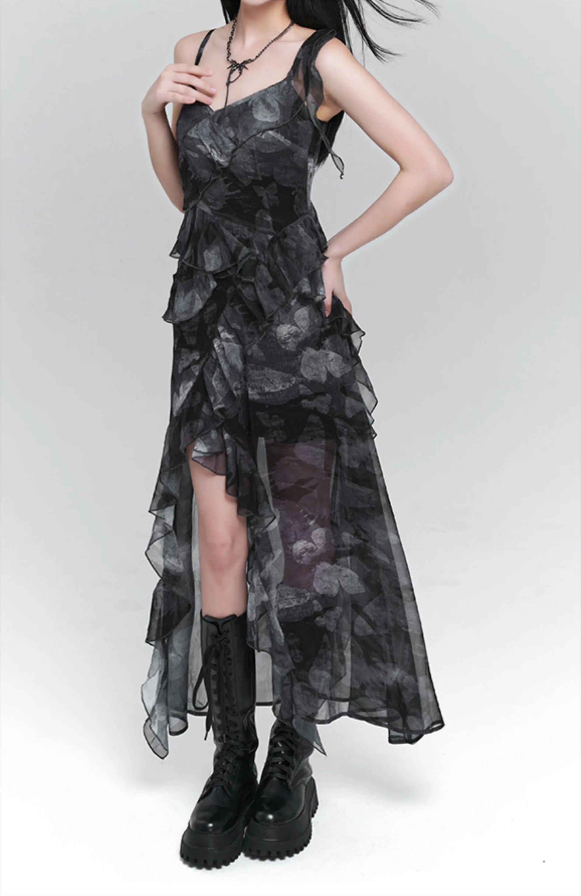 Tie-Dye V-Neck Midi Dress Secondary image