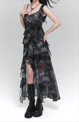 Tie-Dye V-Neck Midi Dress