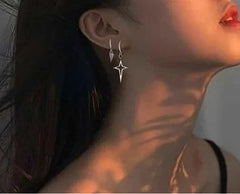 Korean Fashion Cross Asymmetric Drop Earring