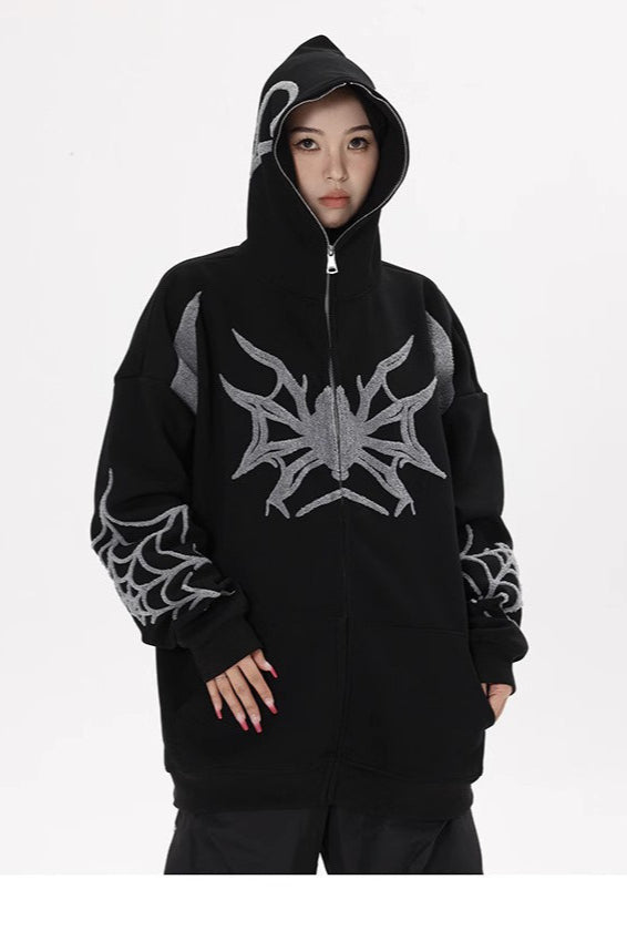 Street Style Spider Print Hoodie Main image