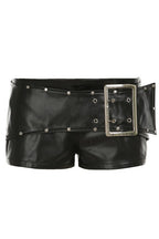 Oversized Buckle Eyelet Trim Shorts