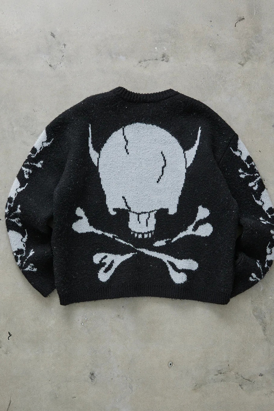 Skull Crossbones Intarsia Sweater