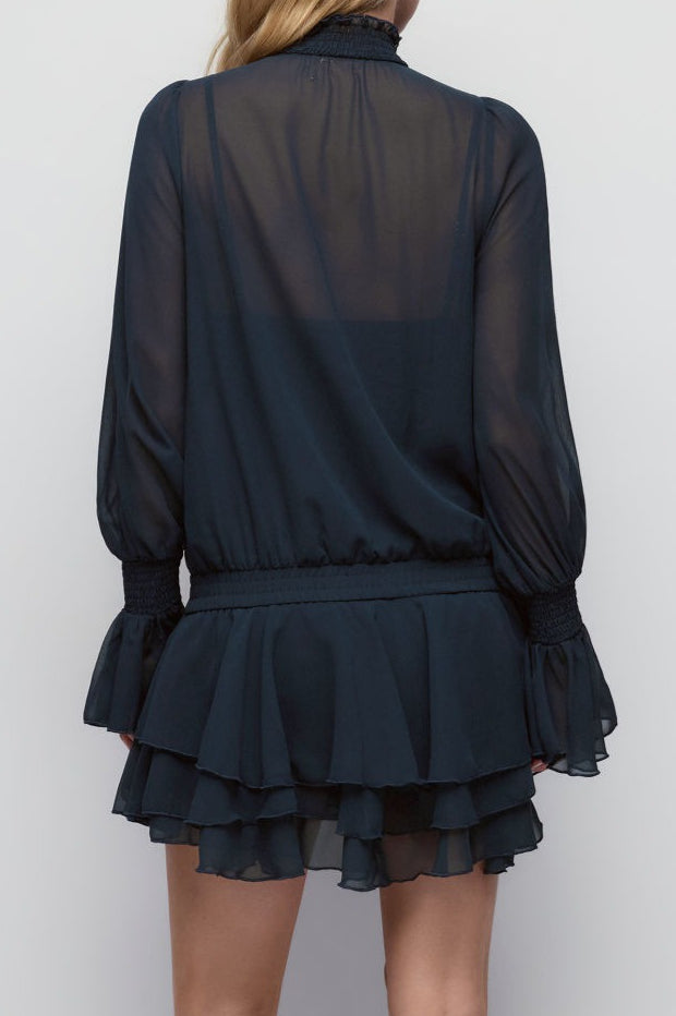 Braided Button Sheer Layered Skirt Sets