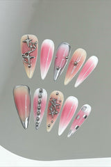 Y2K Blush Starburst Press On Nails
