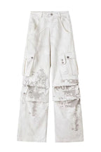 Graffiti Zip-Detail Cargo Jeans