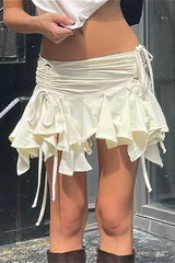 Y2K Gothic Punk Ruffled Layered Mini Skirt