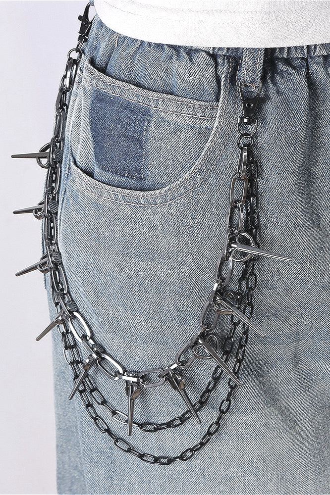 Heart Spiked Metal Waist Chain