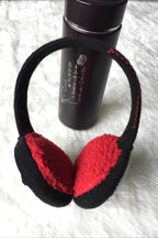 Knit Embroidered Skull Foldable Earmuff