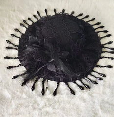 Gothic Mesh Feather Small Hat