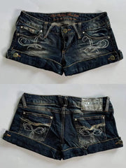 Raw Hem Y2K Denim Shorts