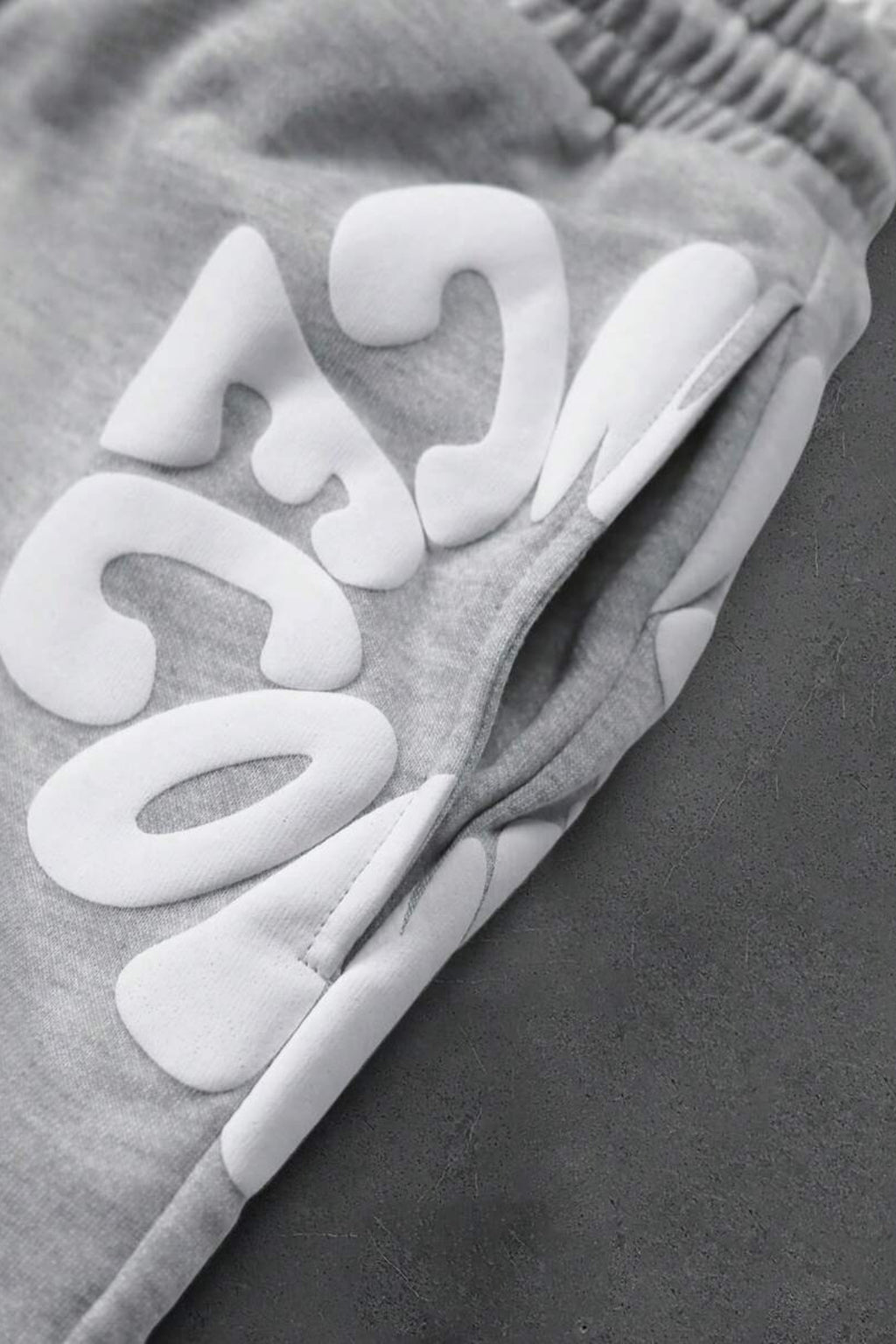 Letter Graphic Drawstring Wide Leg Sweatpants