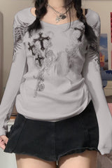 Slim Fit Printed Round Neck T-Shirt