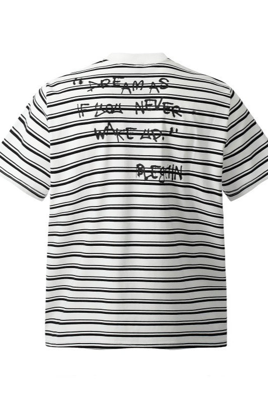 Grunge Music Graphic Striped Short Sleeve T-shirt Secondary image