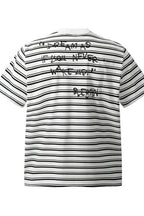 Grunge Music Graphic Striped Short Sleeve T-shirt