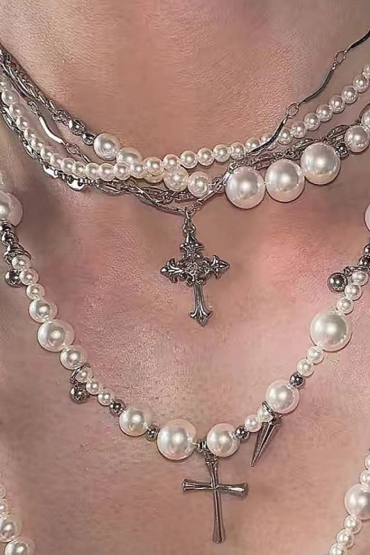 Elegant Multi Layer Bead Rivet Necklace