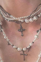 Elegant Multi Layer Bead Rivet Necklace