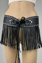 Y2K Elastic Tassel Studded Belt