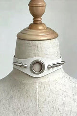 Cyberpunk Rivet Studded Leather Necklace