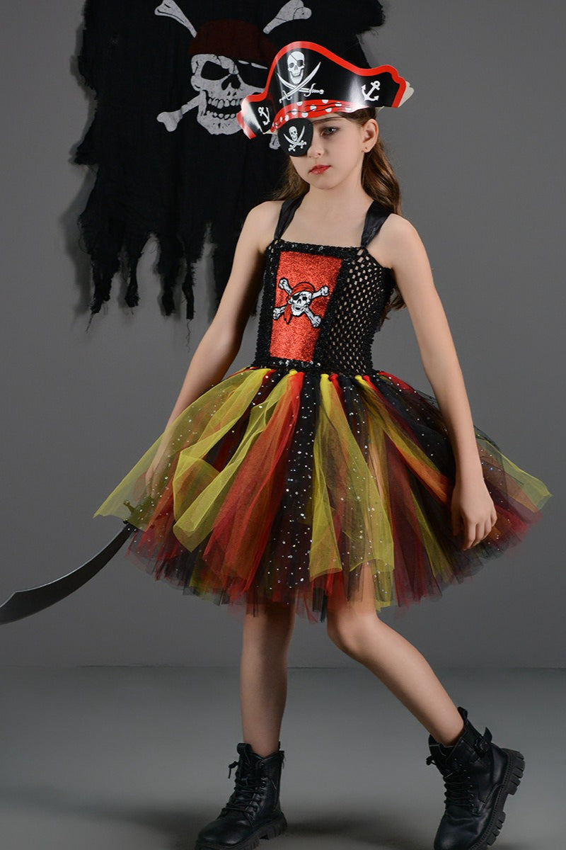Pirate Girl Tutu Dress Kid Halloween Costume Main image