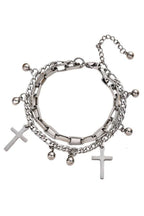 Cross Heart Double Layer Alloy Bracelet